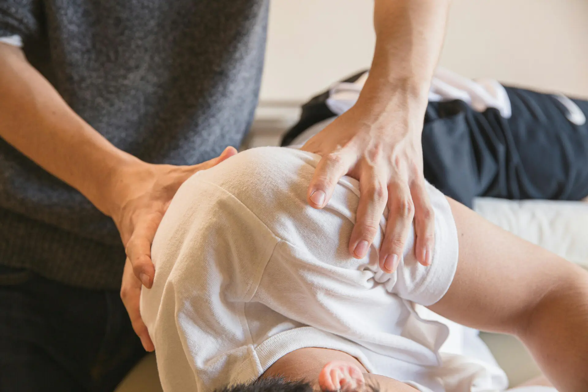 man receiving sports massage